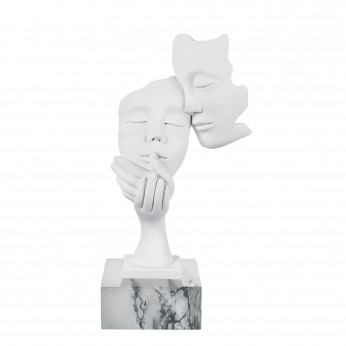 Bongelli Preziosi Scultura da tavolo in marmorino dal design moderno con coppia di visi