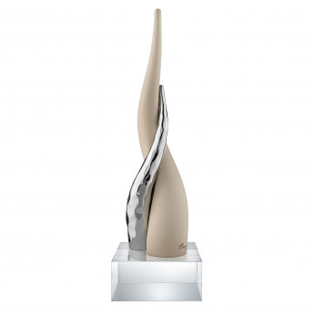 Bongelli Preziosi Scultura da tavolo media con corni intrecciati e base in cristallo Corni