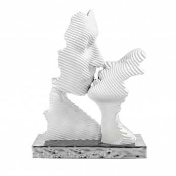 Bongelli Preziosi Scultura in marmorino grande con base argento Bacio Stilizzato