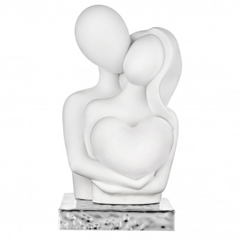 Bongelli Preziosi Scultura media con abbraccio di innamorati con cuore in marnorino Cuore