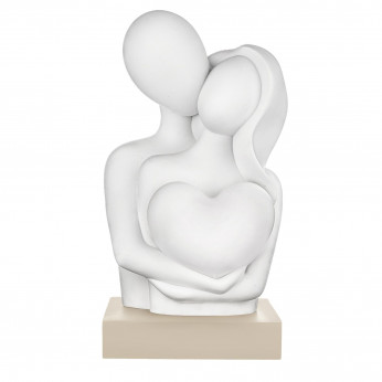 Bongelli Preziosi Scultura piccola con abbraccio di innamorati con cuore in marnorino Cuore