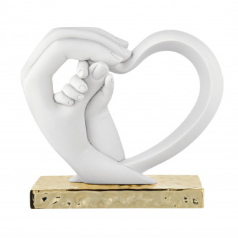 Bongelli Preziosi Scultura piccola in marmorino dal design moderno con mani e cuore 