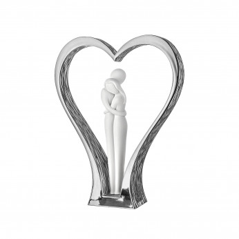 Bongelli Preziosi Scultura piccola in marnorino con innamorati abbracciati Cuore