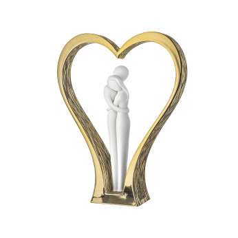 Bongelli Preziosi Scultura piccola in marnorino con innamorati abbracciati Cuore