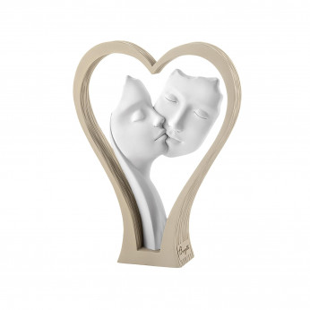 Bongelli Preziosi Scultura piccola in marnorino cuore con visi Cuore