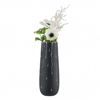 Bongelli Preziosi Vaso alto in marmorino con decori a goccia dal design moderno ed elagante Rugiada