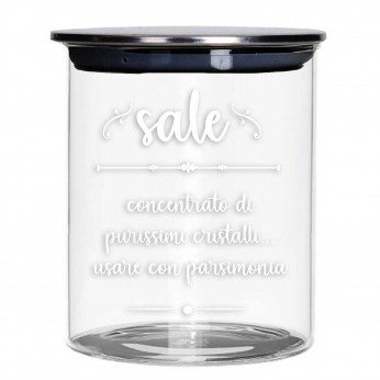 Brandani Barattolo per sale in vetro con coperchio in metallo 