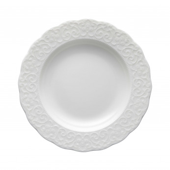Brandani Set 6 pezzi piatti fondi in ceramica dalle linee classiche ed eleganti Gran Gala