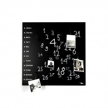 Design Object Lavagna magnetica con calendario e componenti magnetici calamitati "KROK 1" 