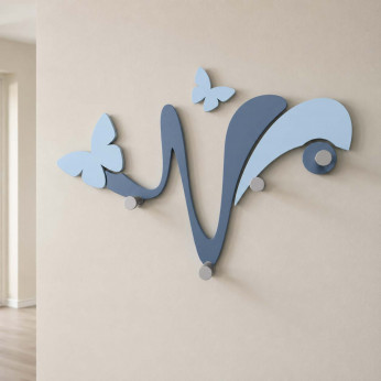 CalleaDesign Appendiabiti a muro design moderno con farfalle in legno Farfalla