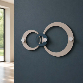 CalleaDesign Appendiabiti a muro moderno in legno con cerchi Hoops