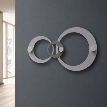 CalleaDesign Appendiabiti a parete con cerchi in legno e ganci in alluminio Hoops