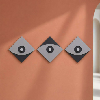 CalleaDesign Appendiabiti da ingresso di design con 3 pannelli in legno con ganci Eleonora