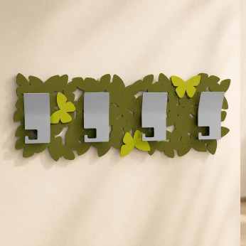 CalleaDesign Appendiabiti da muro moderno in legno con farfalle tagliate a laser Farfalla