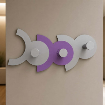 CalleaDesign Appendiabiti da muro per cameratta bimbi con 3 ganci in alluminio DienneA