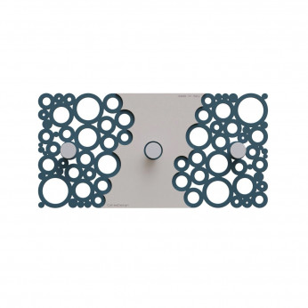 CalleaDesign Appendiabiti da parete con pannello in legno e 3 pomelli dal design moderno Bollicine