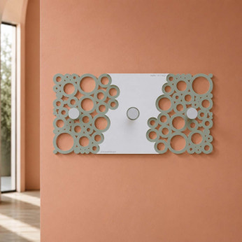 CalleaDesign Appendiabiti da parete con pannello in legno e 3 pomelli dal design moderno Bollicine