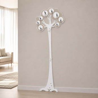 CalleaDesign Appendiabiti da parete moderno a forma di albero in legno con 8 ganci Albero