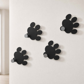 CalleaDesign Appendiabiti da parete per camera bambini con orme in legno e 4 ganci Orme
