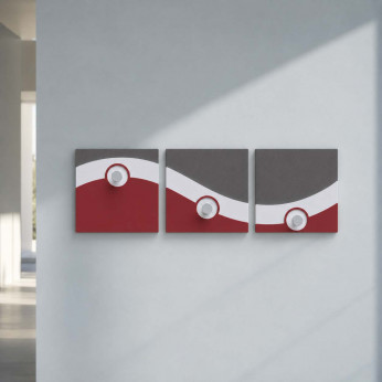 CalleaDesign Appendiabiti da parete per ingresso con pannelli quadrati in legno e 3 ganci Sophia