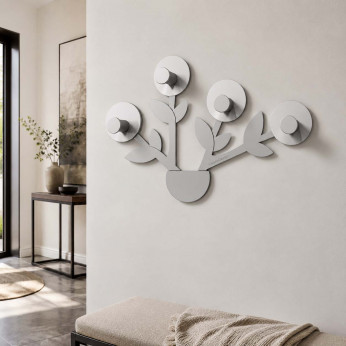 CalleaDesign Appendiabiti da parete per ingresso vaso con fiori a 4 ganci Francine