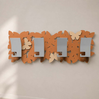 CalleaDesign Appendiabiti dal design famoso in legno con farfalle intagliate a laser Farfalla