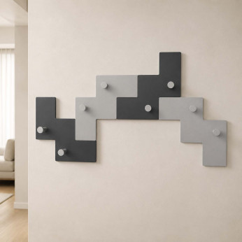 CalleaDesign Appendiabiti per ingresso a muro struttura in legno con 8 ganci Clo Clo