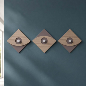 CalleaDesign Appendiabiti per ingresso moderno con pannelli in legno e 3 ganci Eleonora