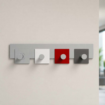 CalleaDesign Appendini da parete di design con pannello lineare con 4 ganci CoatRack