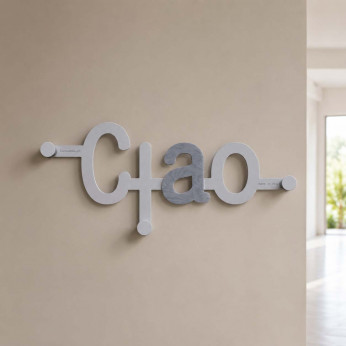 CalleaDesign Appendino per camera bambini con scritta ciao in legno e 3 ganci Ciao