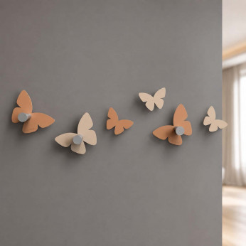 CalleaDesign Attaccapanni a muro di design con farfalle con ganci Farfalla