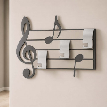 CalleaDesign Attaccapanni a muro moderno con pannello in legno e 3 ganci in alluminio Puccini