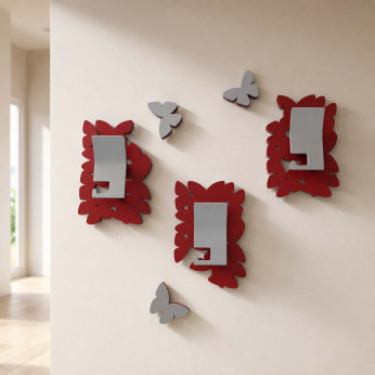 CalleaDesign Attaccapanni a parete in legno dal design moderno con farfalle Isola delle Farfalle