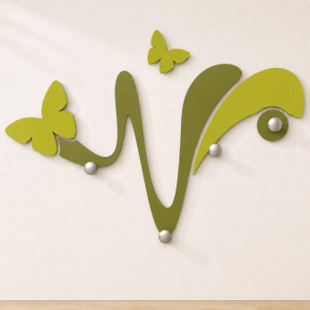 CalleaDesign Attaccapanni da muro dal design moderno con farfalle in legno Farfalla