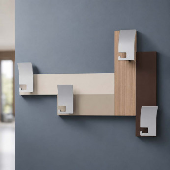 CalleaDesign Attaccapanni da parete moderno per ingresso con 4 ganci in alluminio CoatRack