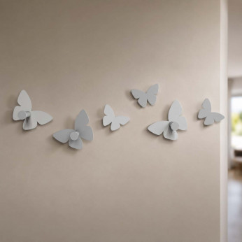 CalleaDesign Ganci appendiabiti da parete a forma di farfalle in legno Farfalla