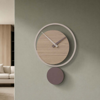 CalleaDesign Orologio da parete a pendolo in legno dal design moderno Eclipse