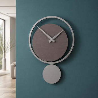CalleaDesign Orologio da parete a pendolo in legno dal design moderno Eclipse