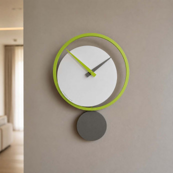 CalleaDesign Orologio da parete a pendolo in legno dal design moderno Eclipse