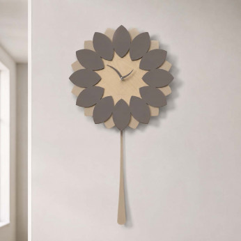 CalleaDesign Orologio da parete a pendolo in legno dal design moderno ed elegante Flip