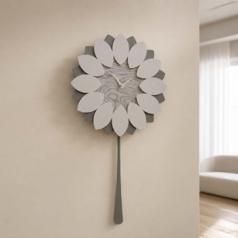 CalleaDesign Orologio da parete a pendolo in legno dal design moderno ed elegante Flip