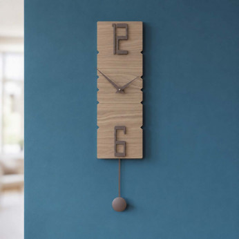 CalleaDesign Orologio da parete a pendolo in legno dal design moderno ed elegante Rock