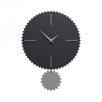 CalleaDesign Orologio da parete moderno con pendolo in legno sagomato e finiture eleganti Riz