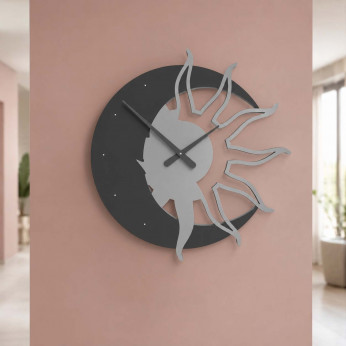 CalleaDesign Orologio da parete con cristalli Swarovski Sole & Luna