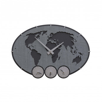 CalleaDesign Orologio da parete con fusi orari in legno dal design moderno Greenwich