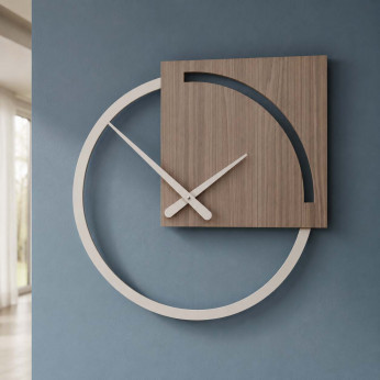 CalleaDesign Orologio da parete con quadrante rotondo il legno dal design moderno ed elegante Karl