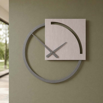 CalleaDesign Orologio da parete con quadrante rotondo il legno dal design moderno ed elegante Karl