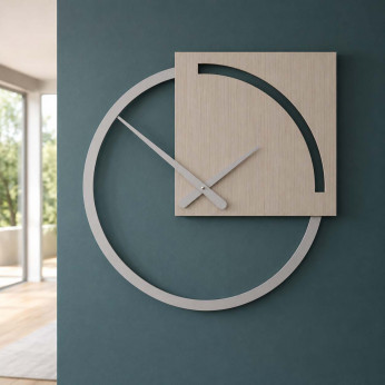 CalleaDesign Orologio da parete con quadrante rotondo il legno dal design moderno ed elegante Karl