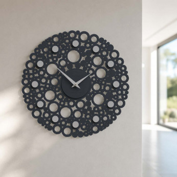 CalleaDesign Orologio da parete design moderno in legno con decoro a bolle Bollicine