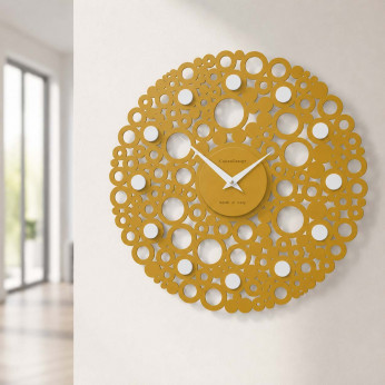 CalleaDesign Orologio da parete design moderno in legno con decoro a bolle Bollicine